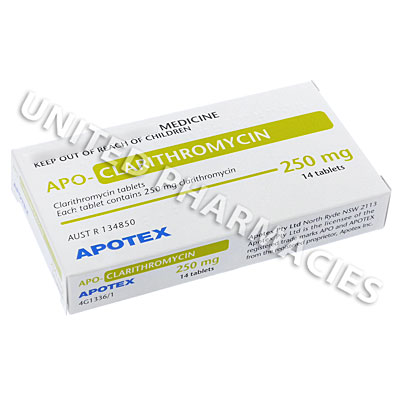 Apo-Clarithromycin (Clarithromycin) - 250mg (14 Tablets) Image1